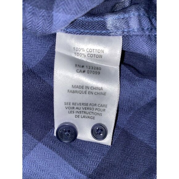TRAVIS MATHEW Dark Blue Checkered Button Up Size Large Shirt - Picture 6 of 7